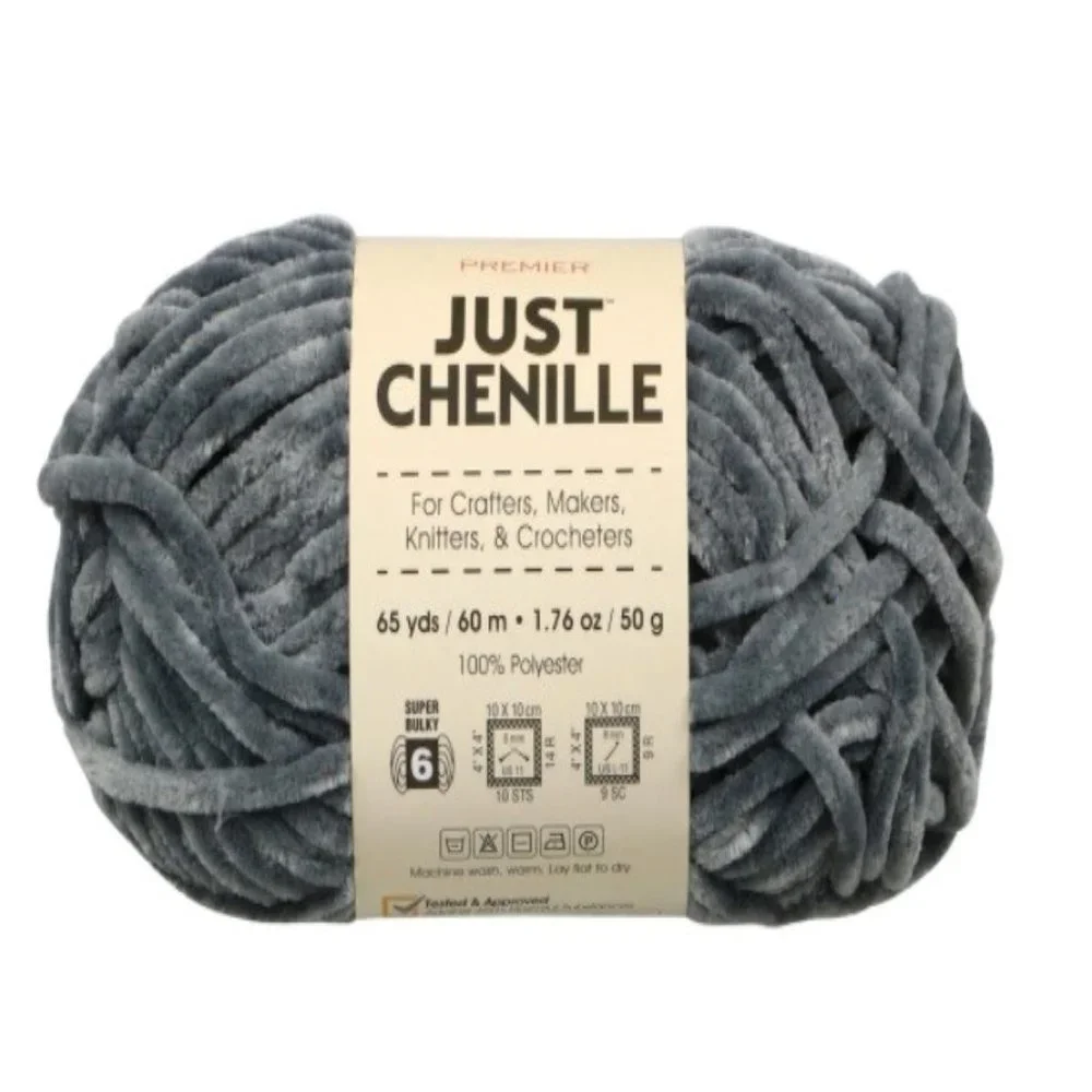 NWT Just Chenille Yarn Gray lot of 4 skeins - Picture 3 of 5